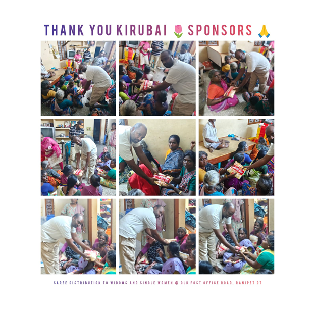 30 SAREES provided to THENDRAL MOVEMENT for widow’s